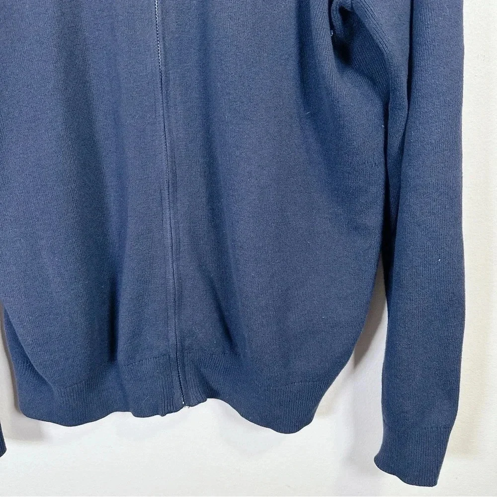 Banana Republic Navy Full Zip Horizontal Stripe Sweater Cardigan